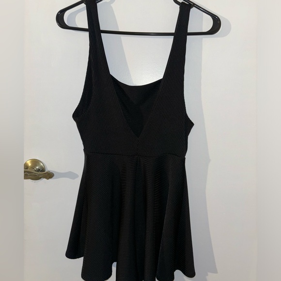 Urban Outfitters Black Flared Mini Dress Romper - Picture 2 of 5